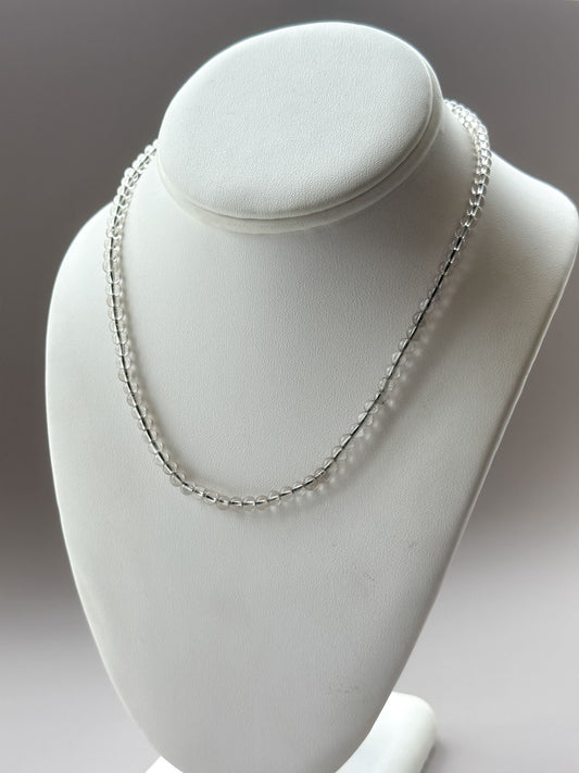 Thin Smokey Quartz Mala Bead Necklace
