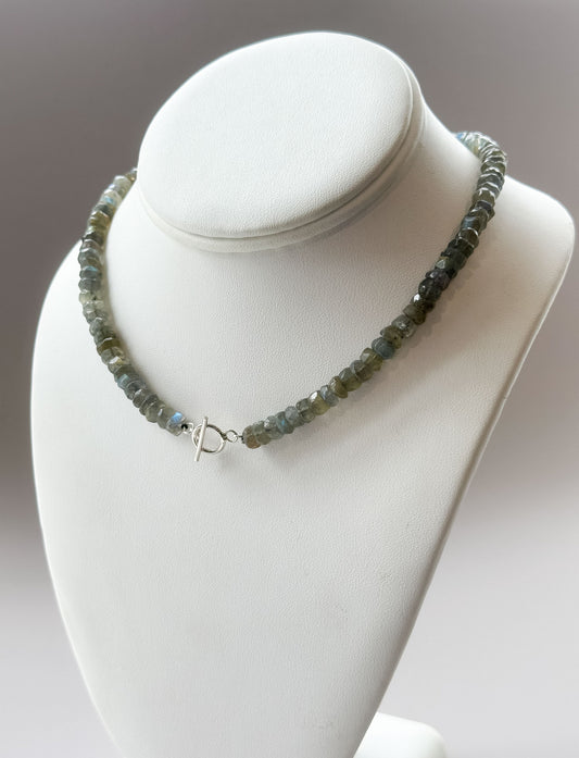 Roughly Faceted Labradorite Necklace