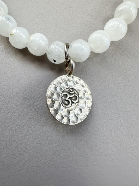 Moonstone with YinYang Charm Bracelet