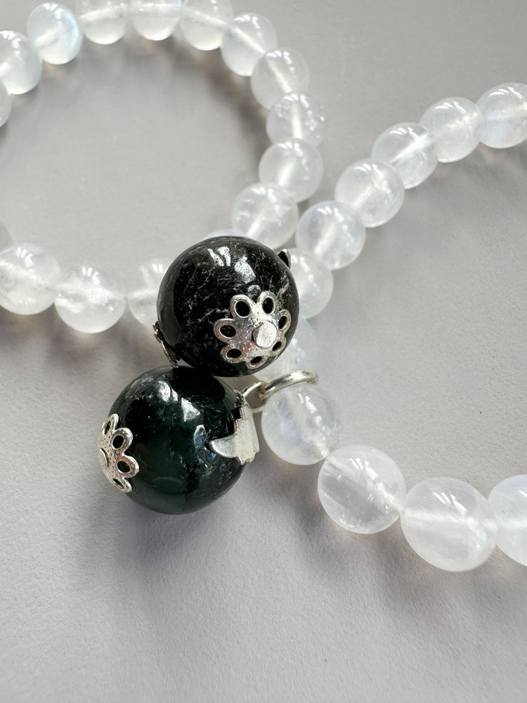 Moonstone with Jade Charm Bracelet