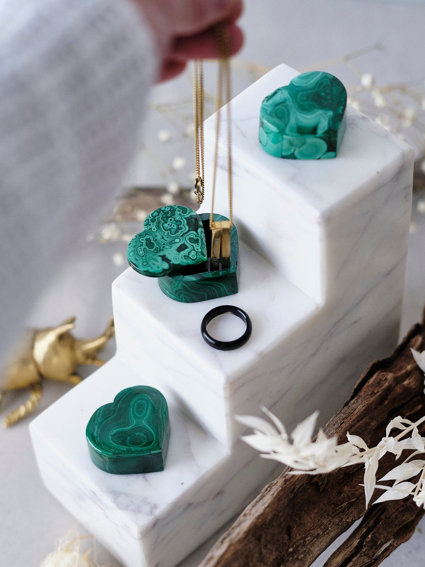 Malachite Heart Box (pick your own)