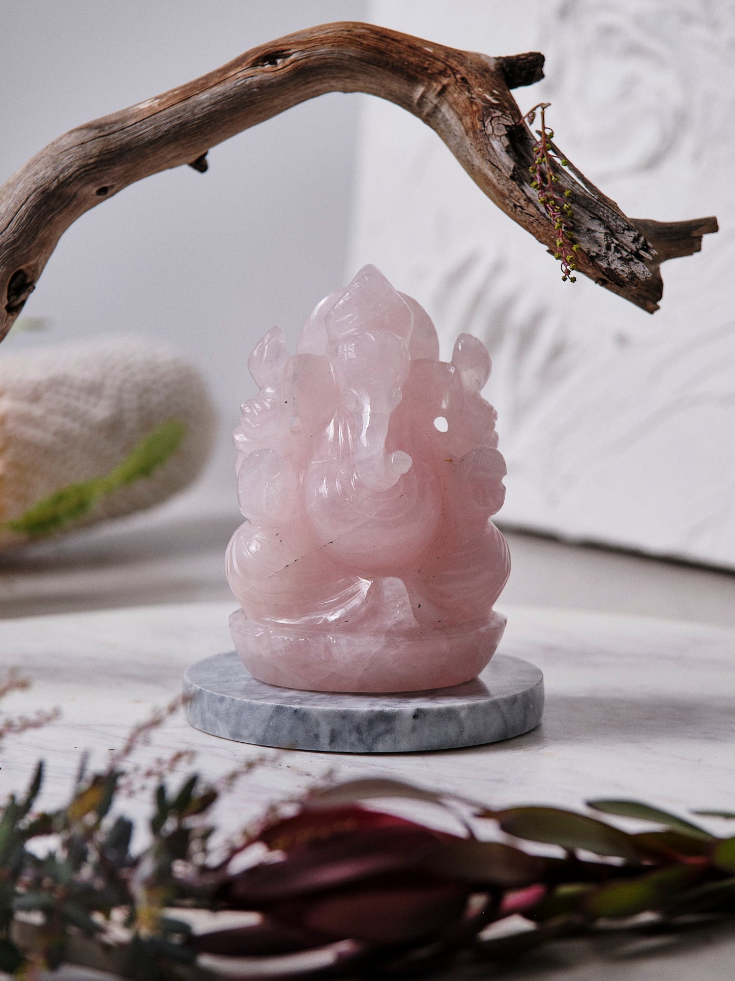 Rose Quartz Ganesha