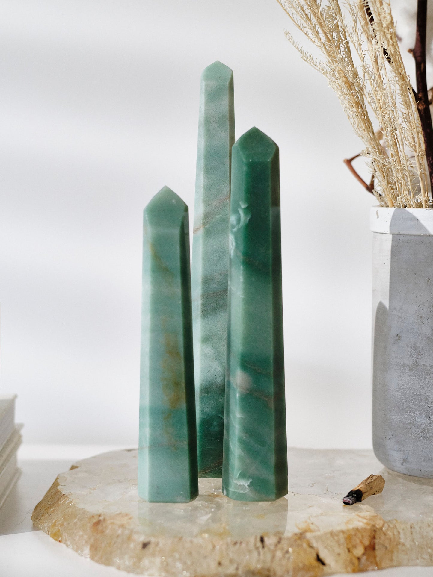 Tall Aventurine Obelisk Family