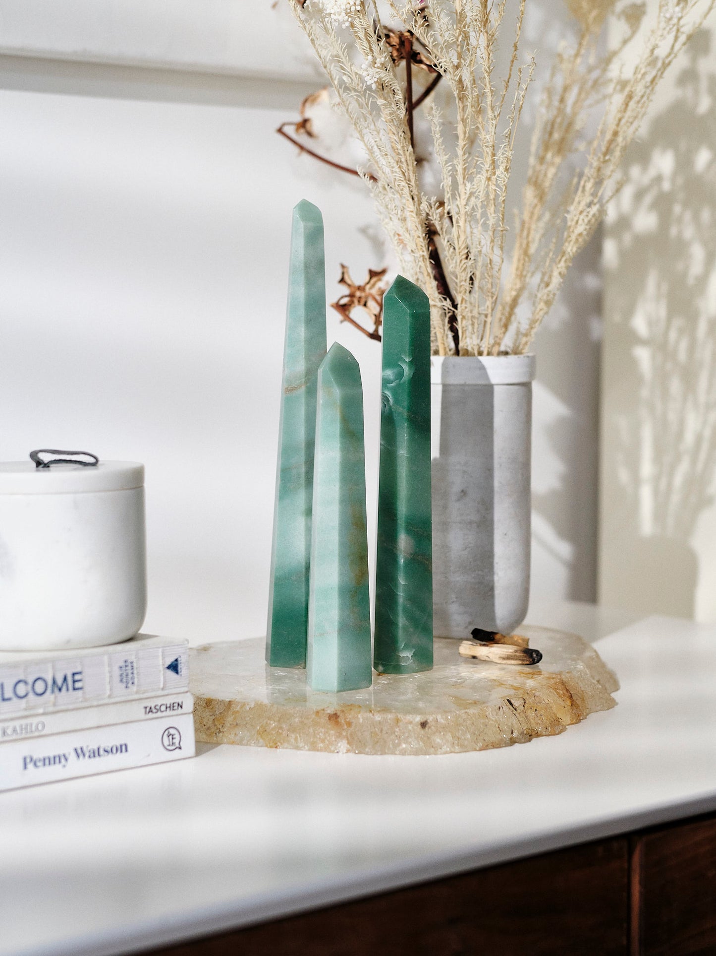 Tall Aventurine Obelisk Family