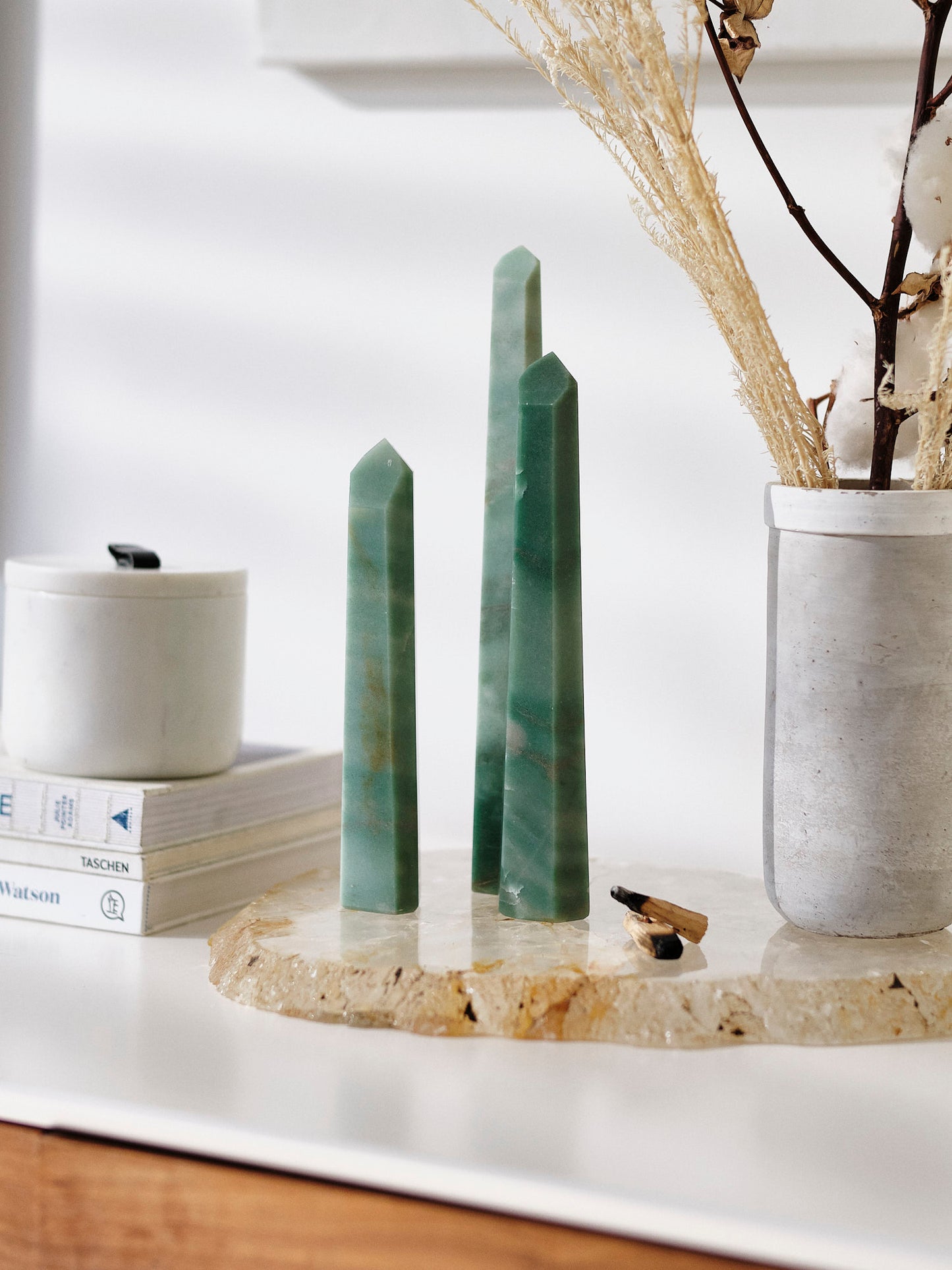 Tall Aventurine Obelisk Family