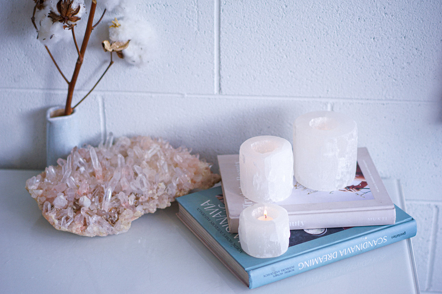 Selenite Candle Holders
