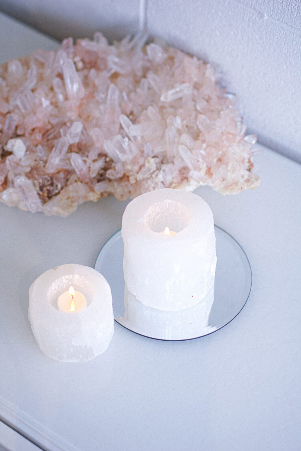 Selenite Candle Holders