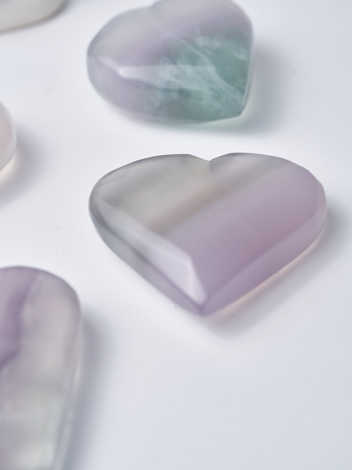 Lavender Fluorite Hearts