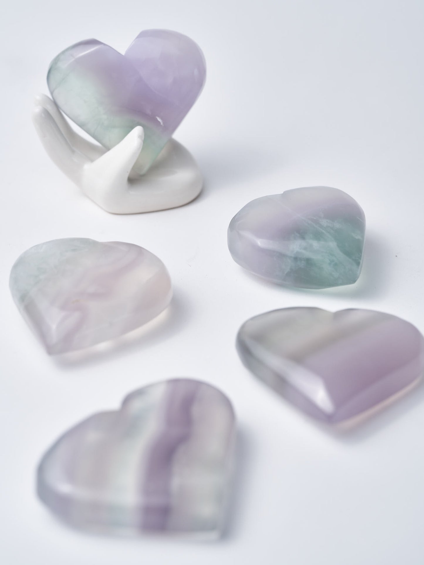 Lavender Fluorite Hearts