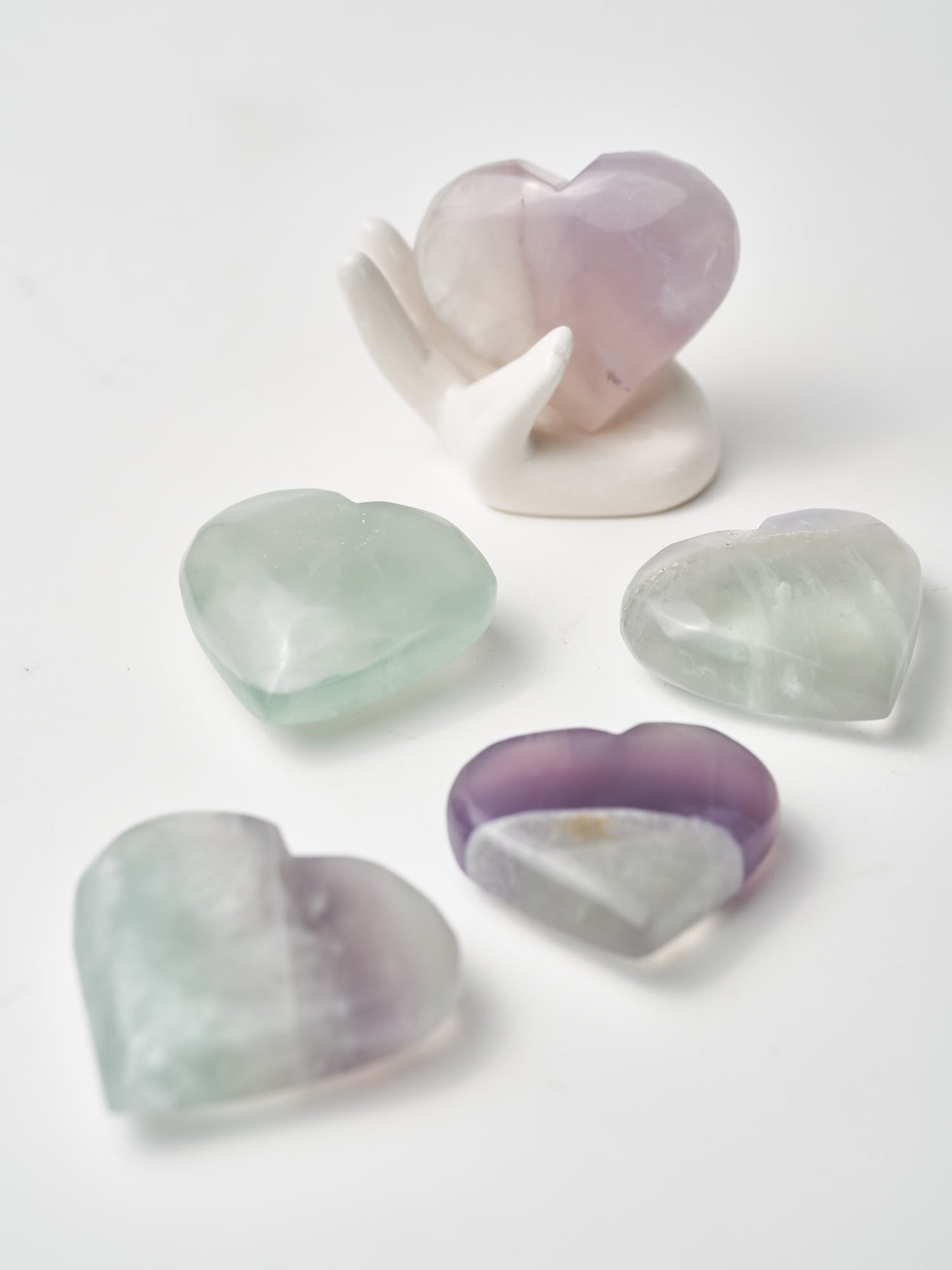 Lavender Fluorite Hearts