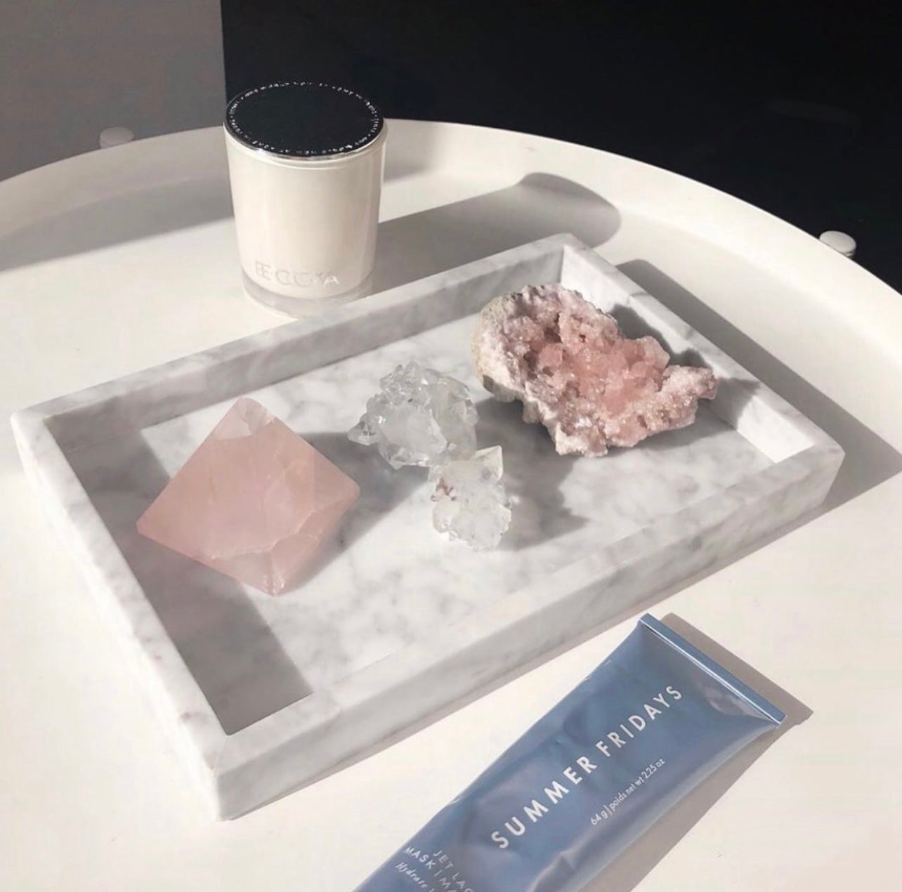 Love Triangle Geo Gem (Rose Quartz)