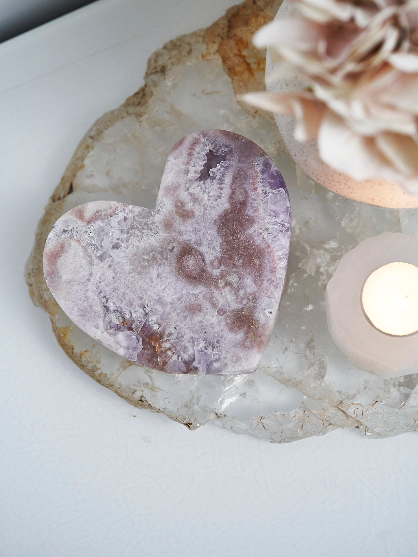 AA Large Pink Amethyst Heart 1.25kg