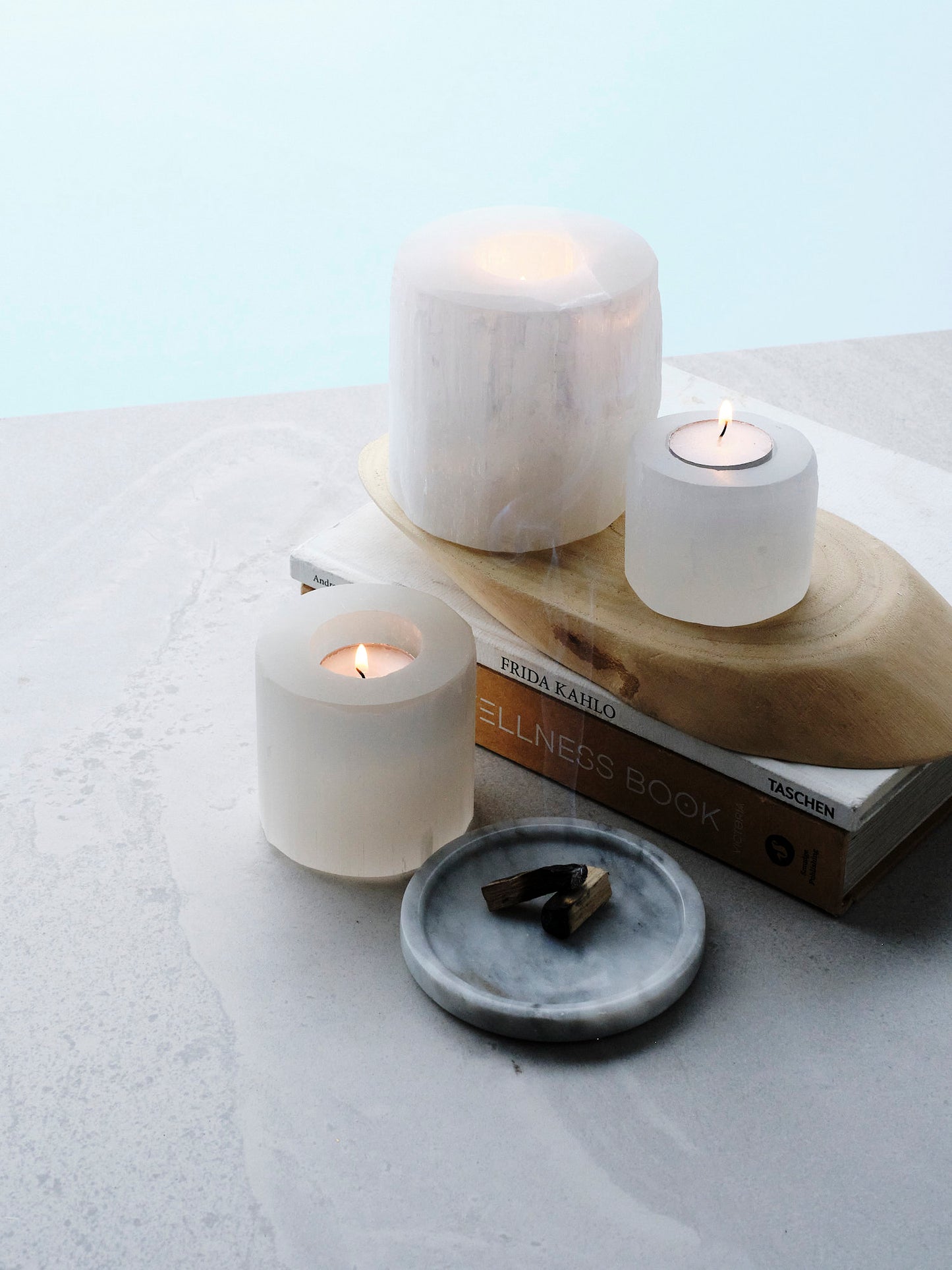 Selenite Candle Holders