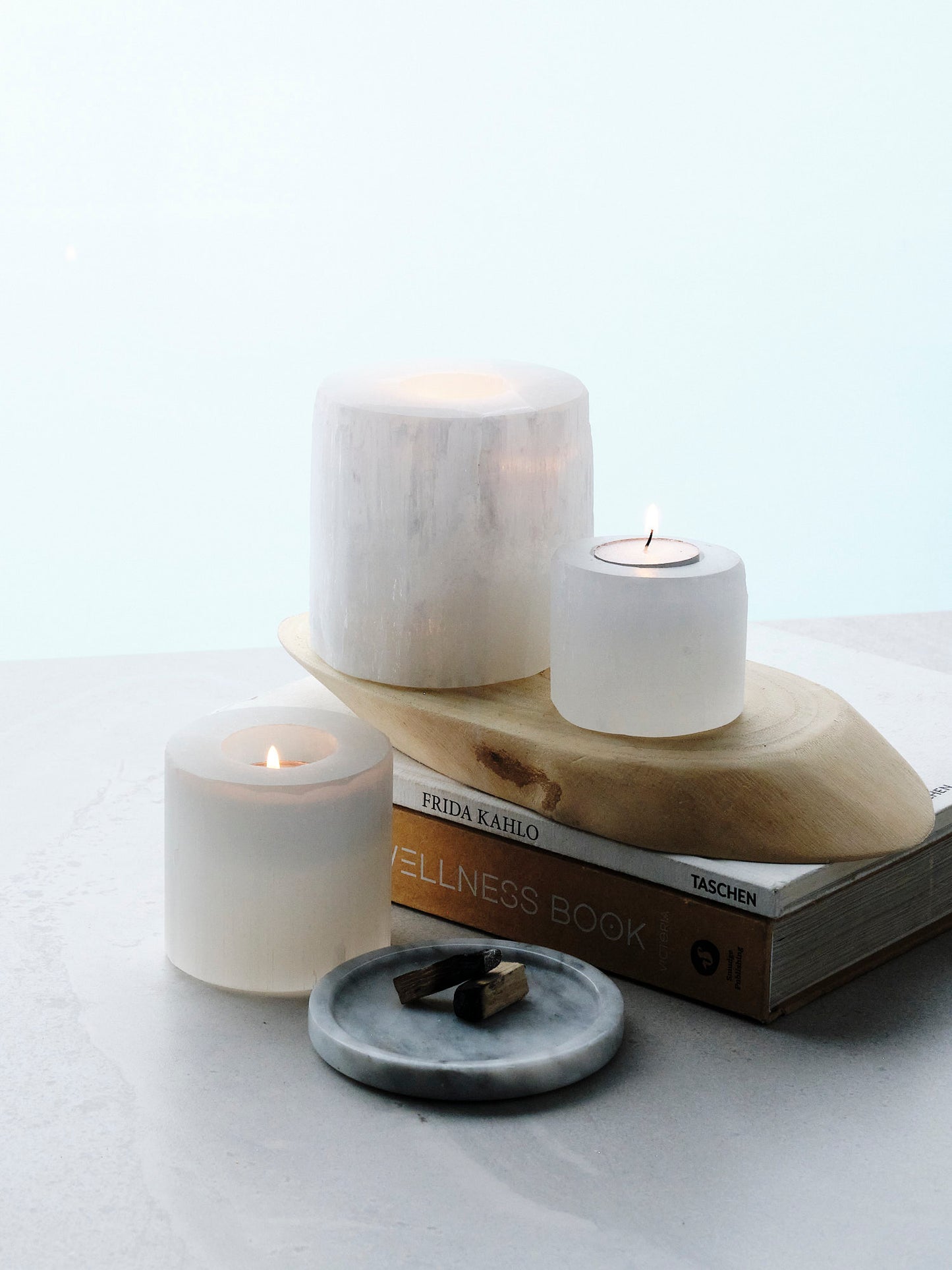 Selenite Candle Holders