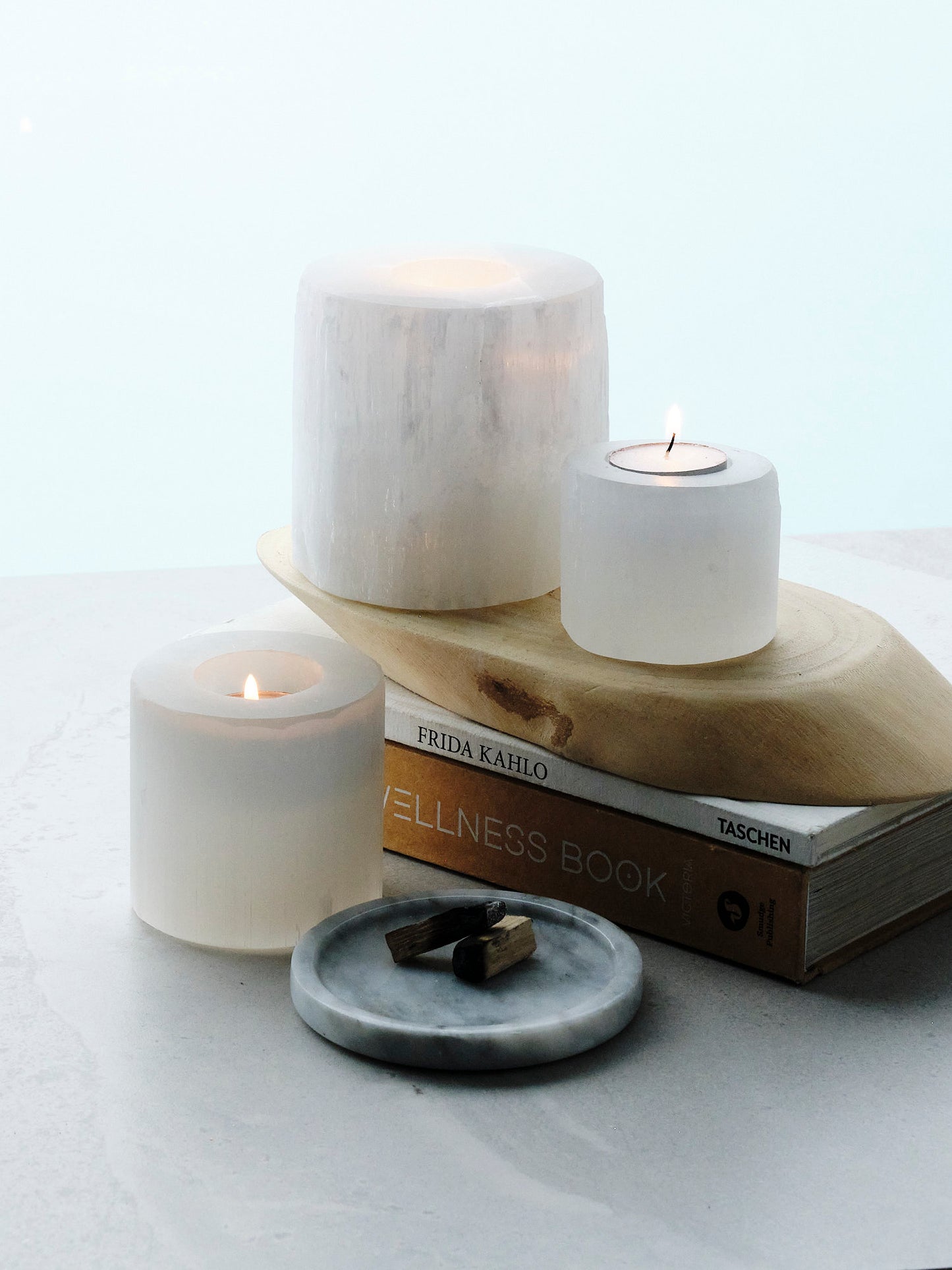 Selenite Candle Holders