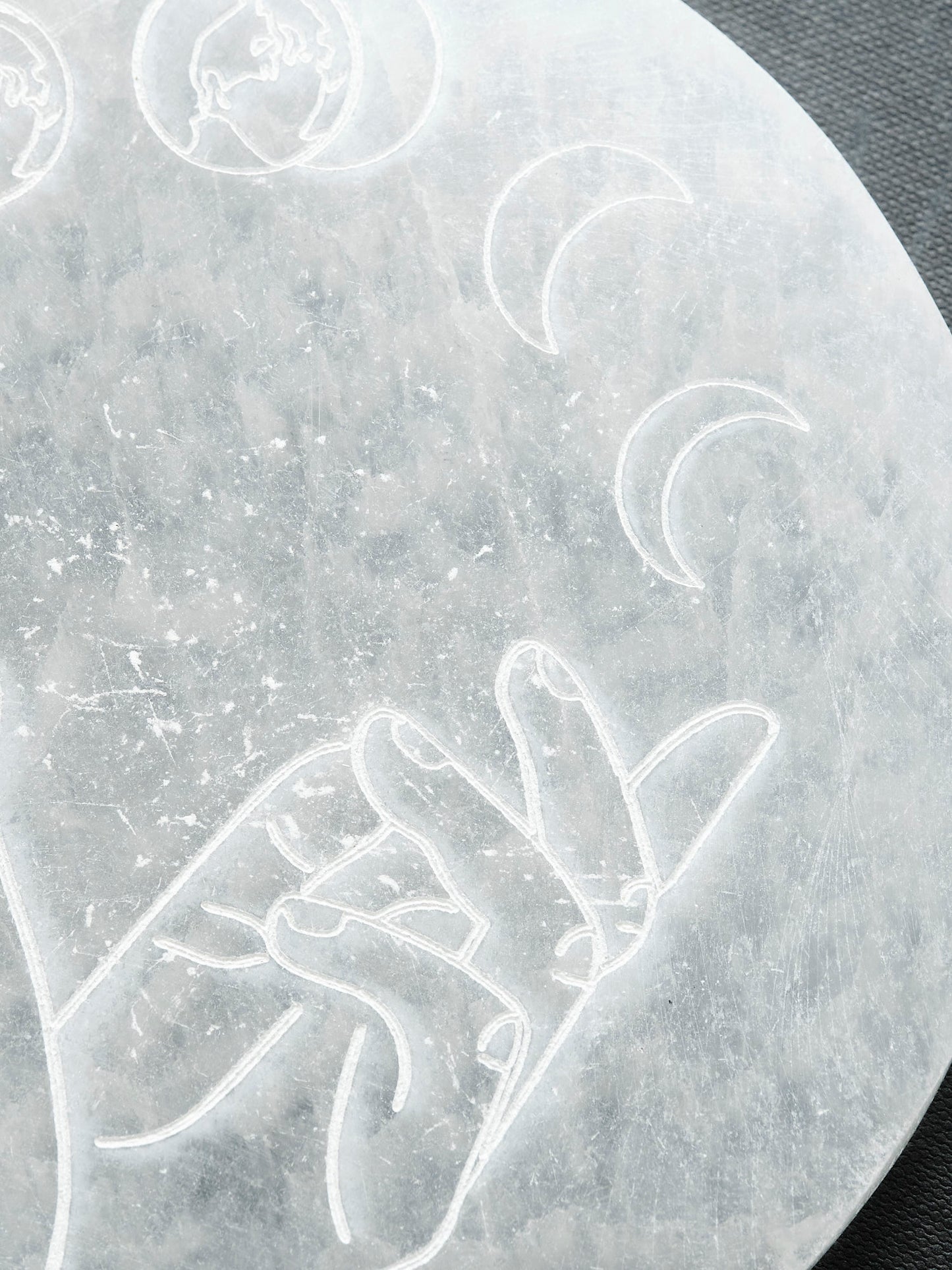 Selenite Carved Plates