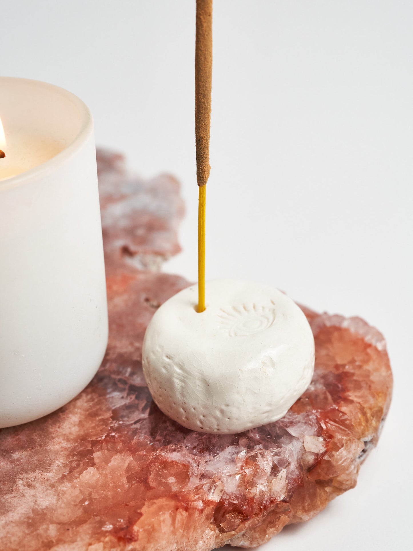 Embossed Ceramic Incense Holder