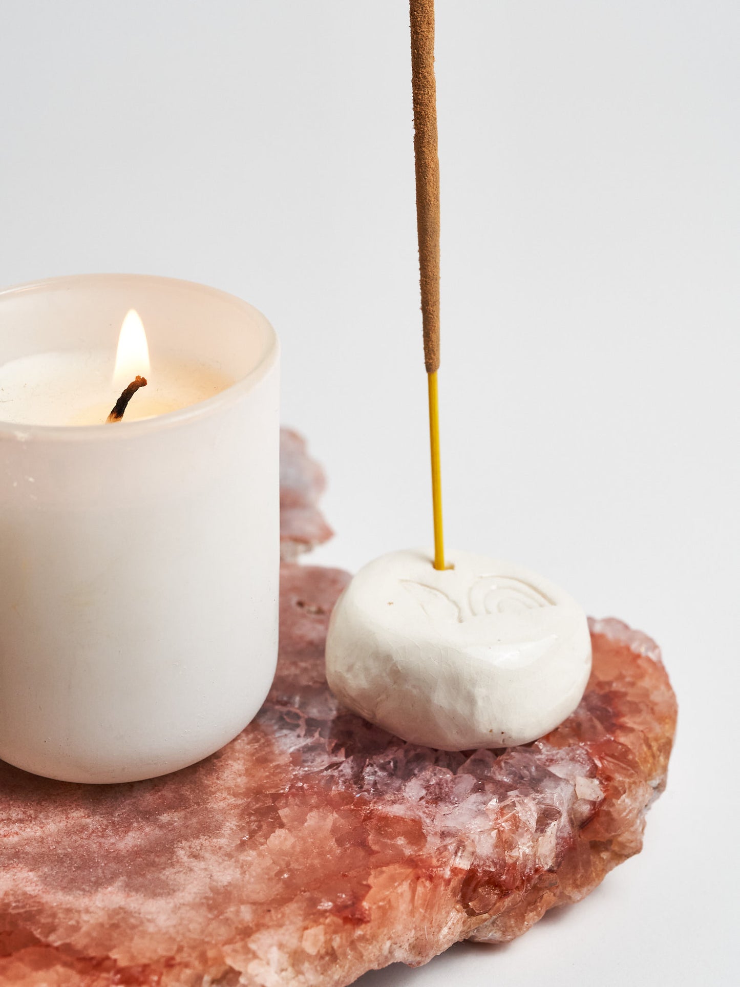 Embossed Ceramic Incense Holder