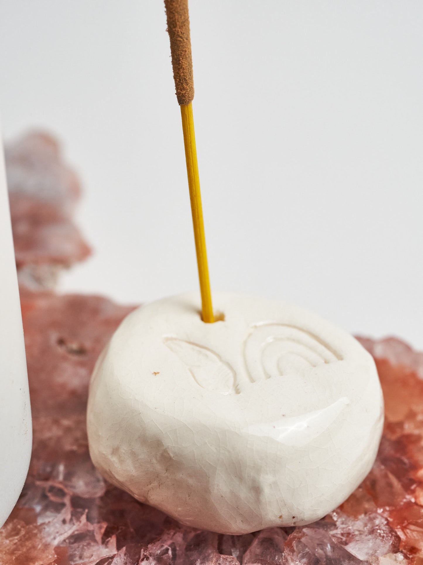 Embossed Ceramic Incense Holder