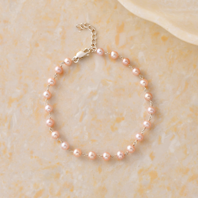 Rose Petal Radiance Pearl Bracelet