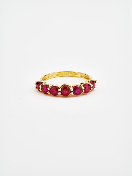 Gold Ruby Half Eternity Ring