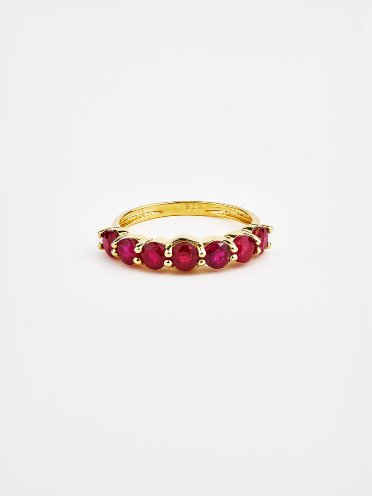 Gold Ruby Half Eternity Ring