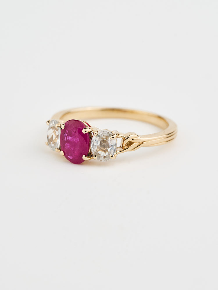 9ct Yellow Gold Ruby Ring