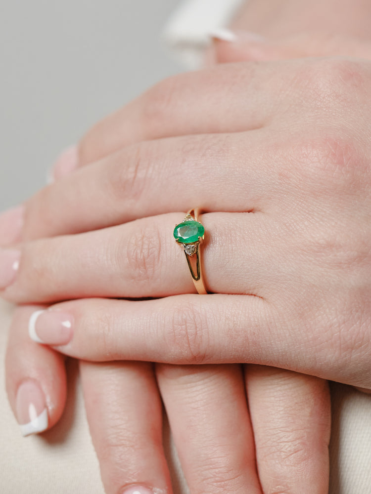 Yellow Gold Plated Emerald Ring