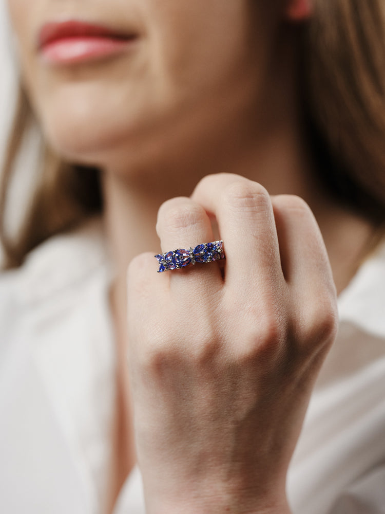 Silver Tanzanite Butterfly Ring