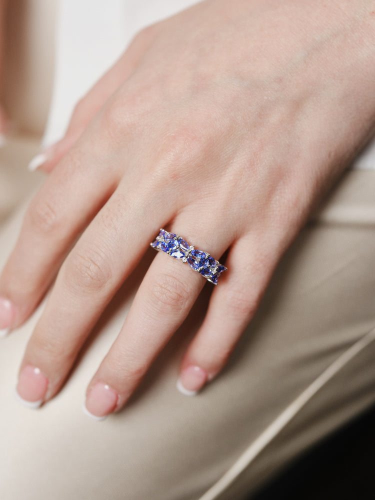 Silver Tanzanite Butterfly Ring