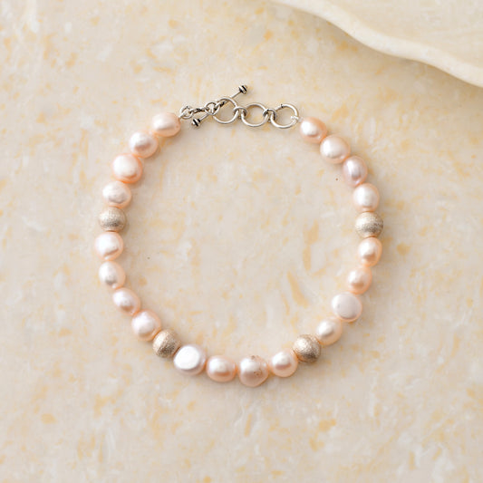 Frosted Bead Pearl Bracelet