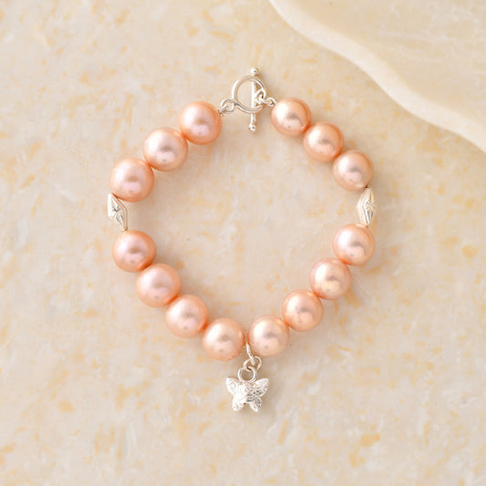 Butterly Pink Pearl Bracelet