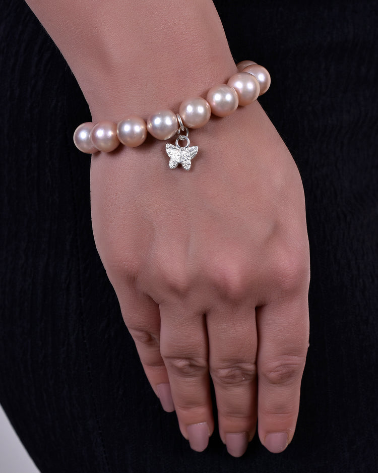 Butterly Pink Pearl Bracelet