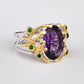 Queen Amaryllis Amethyst and Chrome Diopside Ring