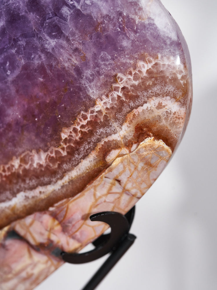 Amethyst Agate Heart on Zodiac Stand