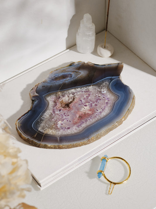 Amethyst & Agate Druzy Platter 1.34 kg