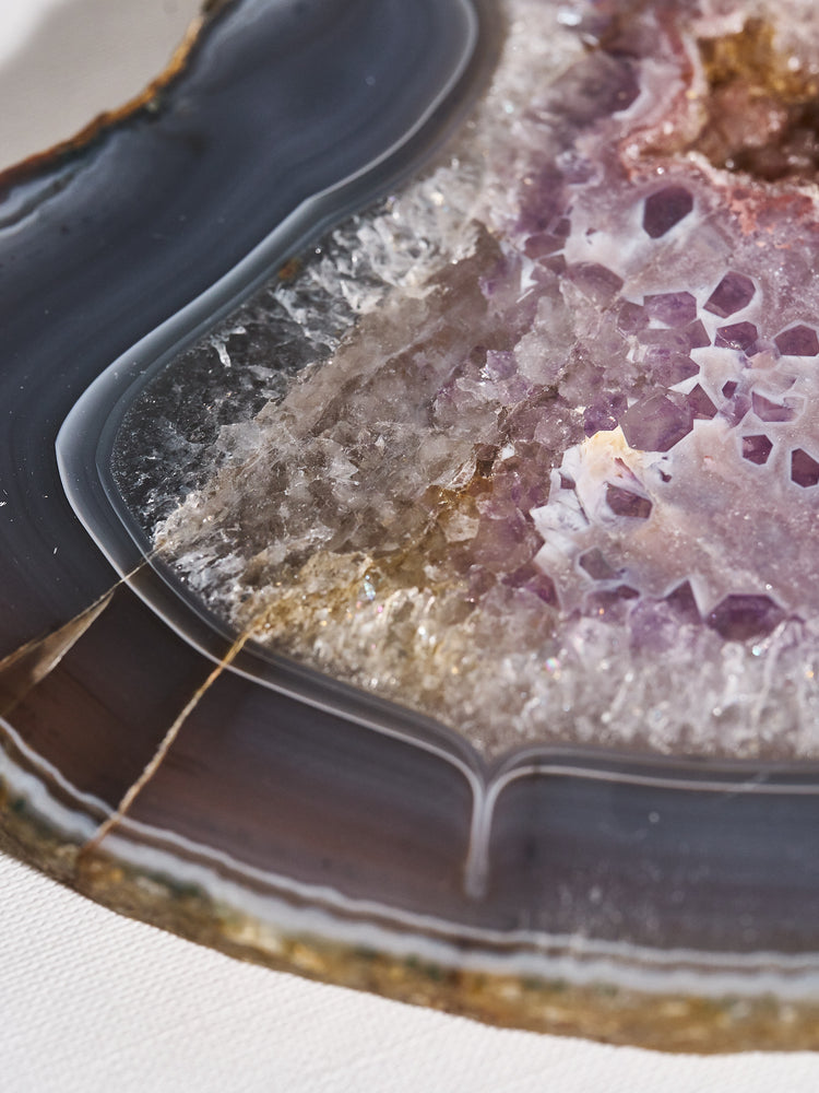 Amethyst & Agate Druzy Platter 1.34 kg