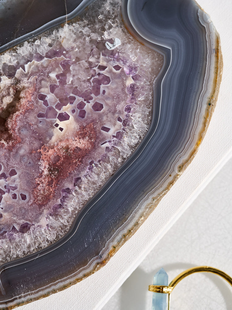 Amethyst & Agate Druzy Platter 1.34 kg