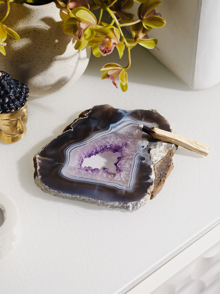 Amethyst & Agate Druzy Platter 694g