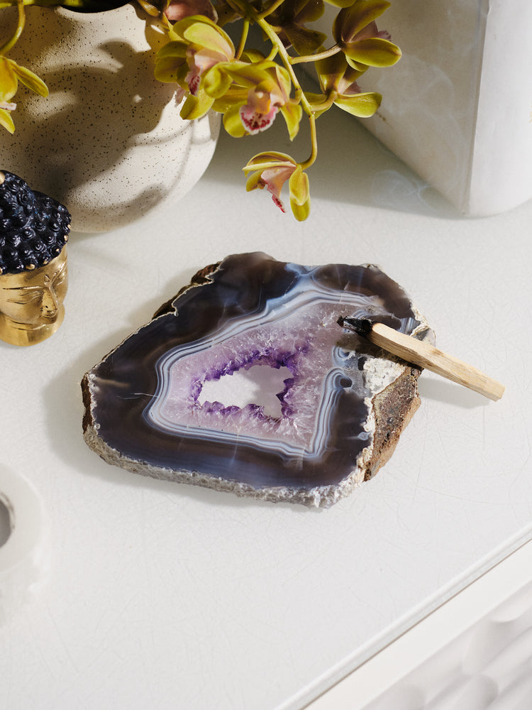 Amethyst & Agate Druzy Platter 694g