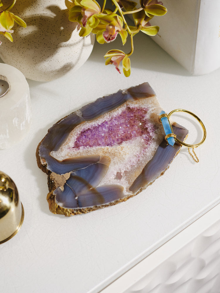 Amethyst & Agate Druzy Platter 724g