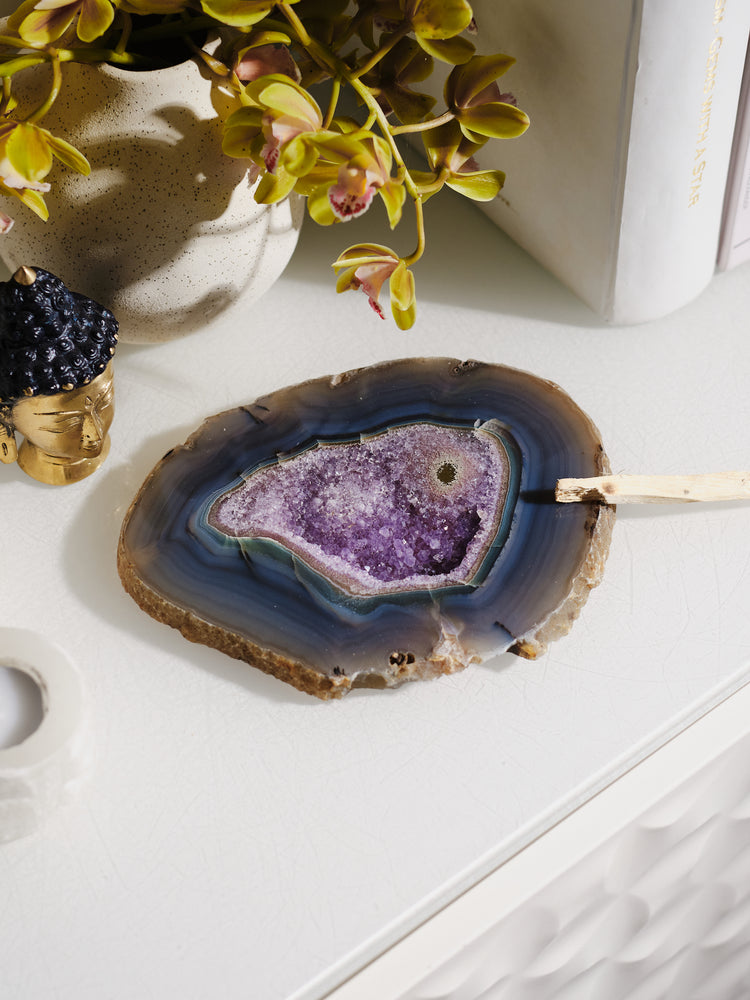 Amethyst & Agate Druzy Platter 978g