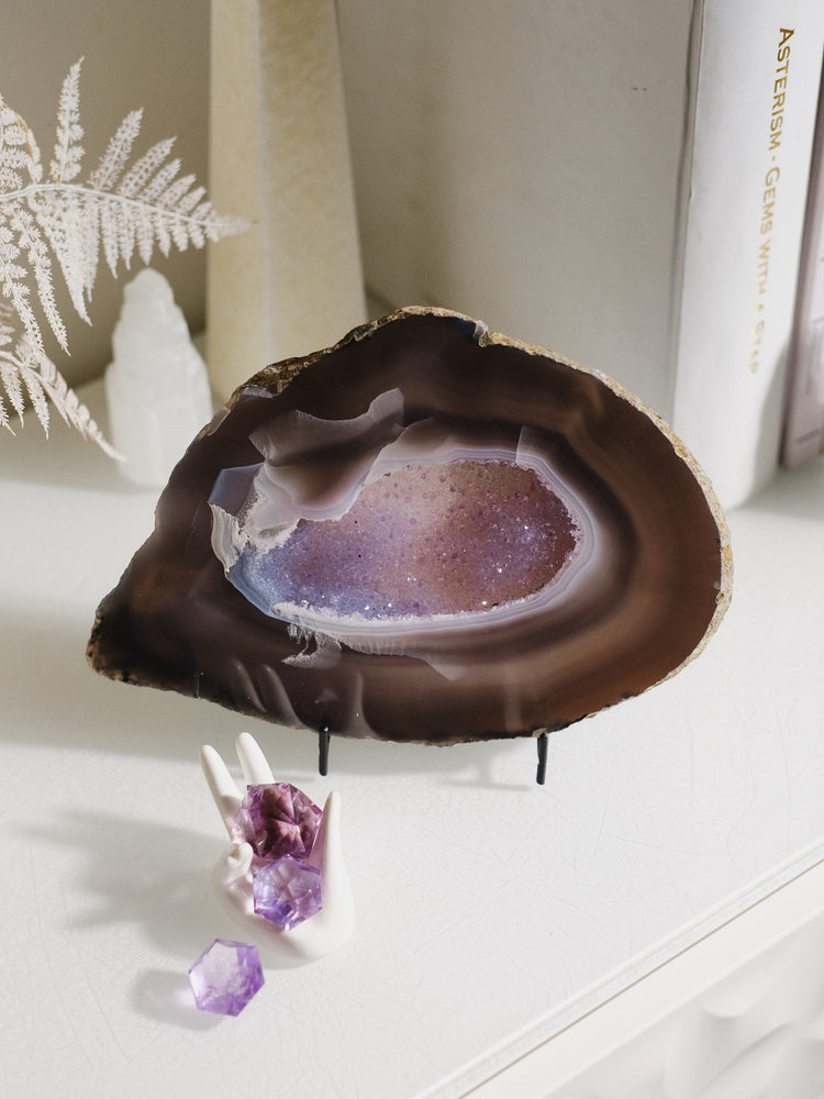 Amethyst & Agate Druzy Platter 998g