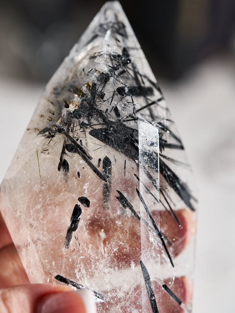 Black Tourmilanated Quartz Slab 168g