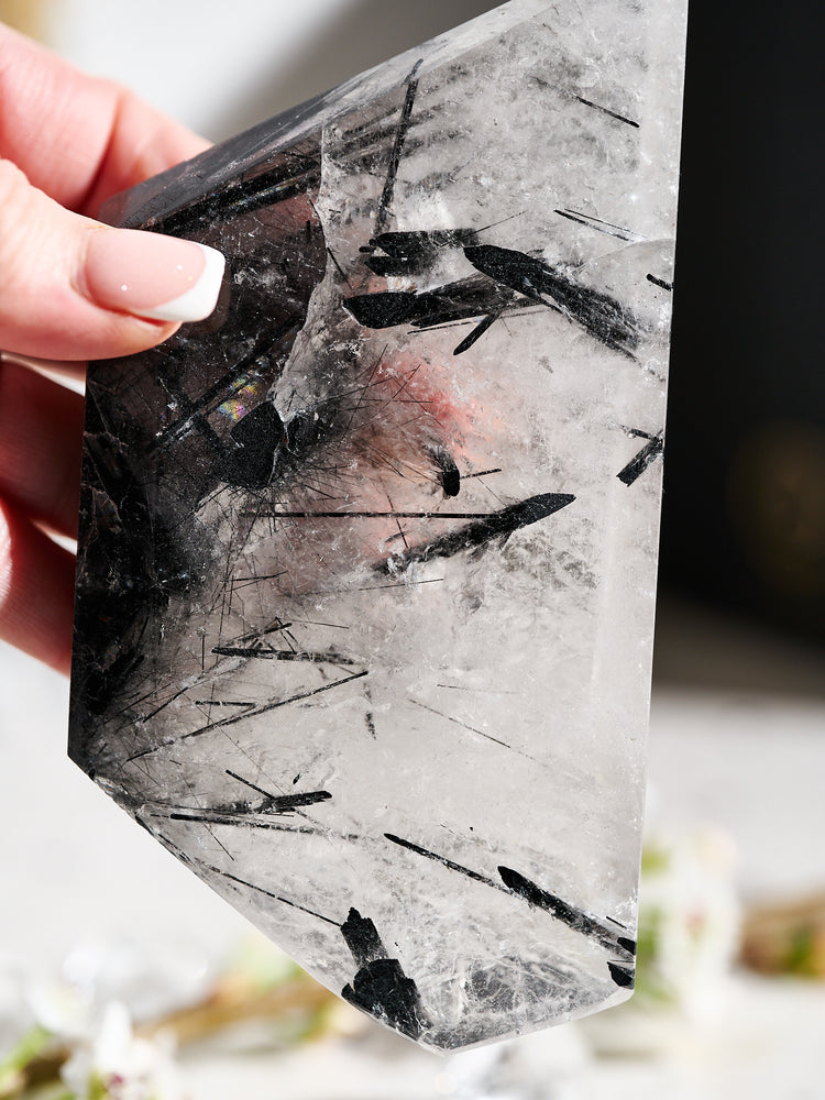 Black Tourmilanated Quartz Slab 324g