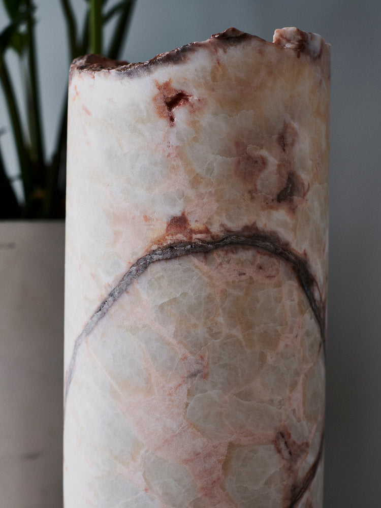 Crystal Calcite Lamp Cylinder Cherry Blossom
