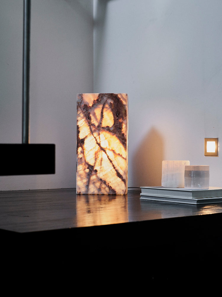 Crystal Calcite Lamp Rectangle Cherry Blossom