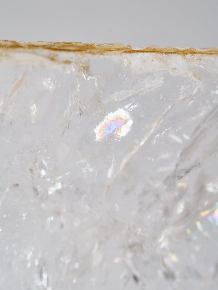 Clear/Smokey Natural Crackle Quartz Platter 2.09kgs