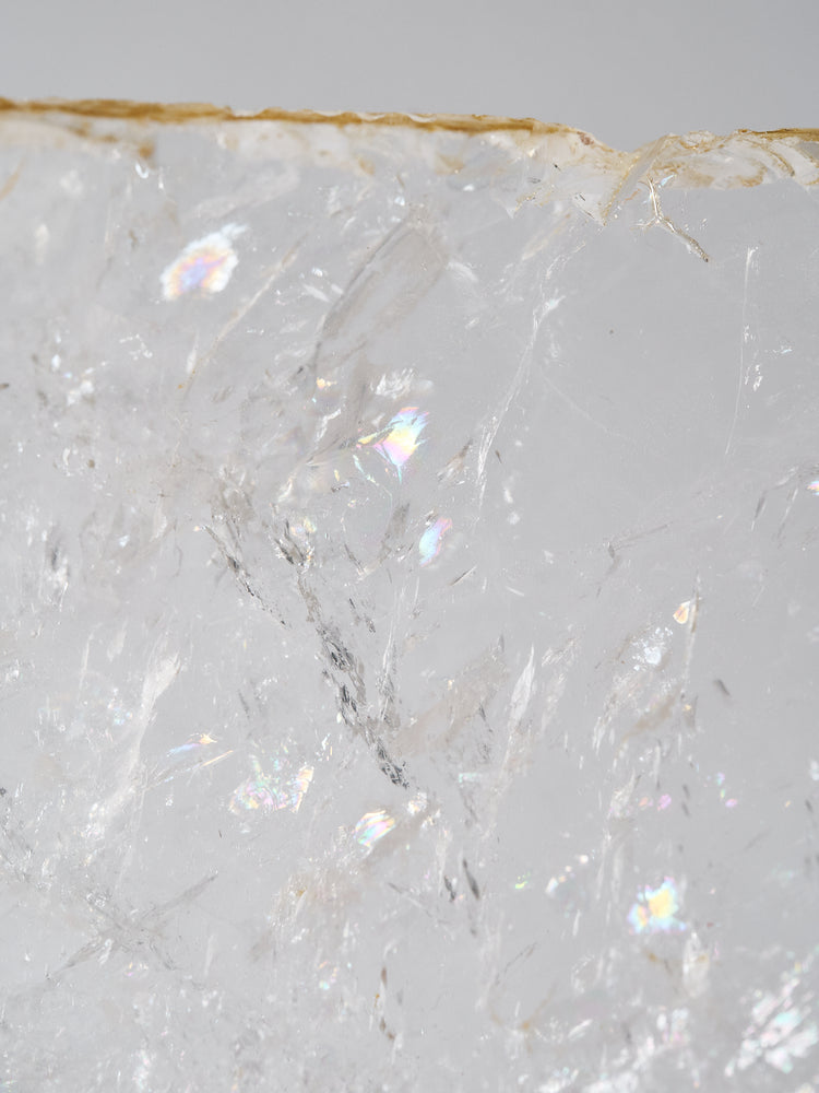 Clear/Smokey Natural Crackle Quartz Platter 2.09kgs