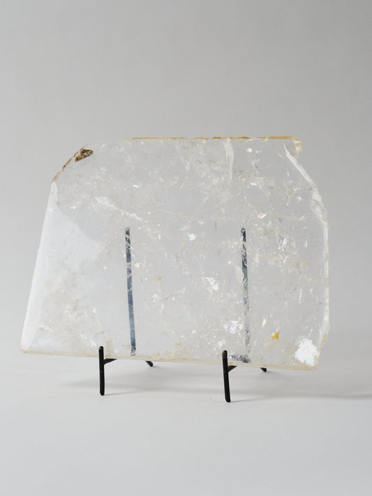 Clear/Smokey Natural Crackle Quartz Platter 2.23kgs